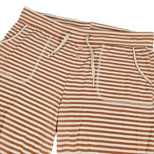 Lates by Kate Modal Spandex Striped Joggers Terracotta Cream Lounge Pants XL